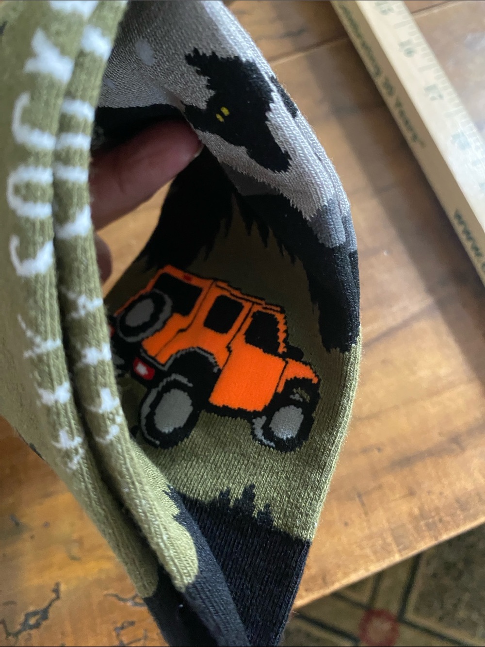 Sexy Socks Men’s Crew Socks - Olive/Gray Jeep Graphic